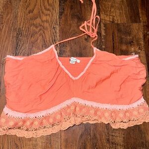 American Eagle Outfitters Orange Smocked Top